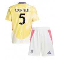 Maglia Calcio Juventus Manuel Locatelli #5 Seconda Divisa Bambino 2024-25 Manica Corta (+ pantaloncini)